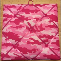 French Bulletin Board Photo Memo Board Pink Camouflage Camo Print 12x12 inches    273385074084